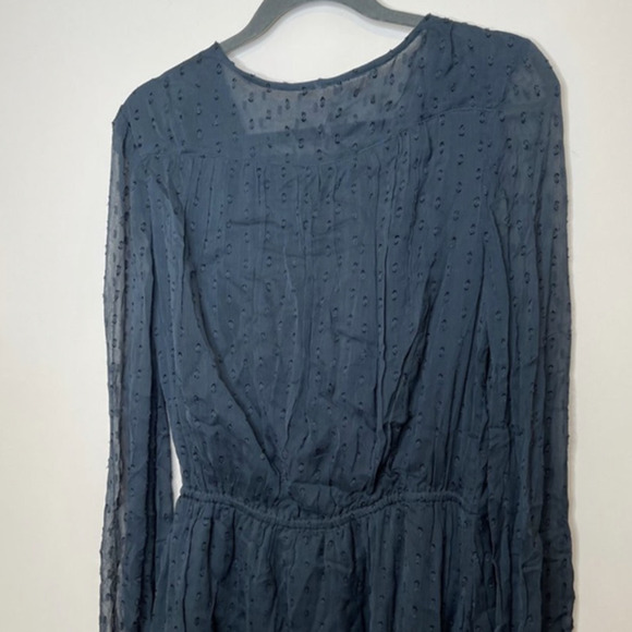 FREE People Daliah Green Jade Textured Daliah Long Sleeves Peasant Mini Dress XS - Picture 6 of 16